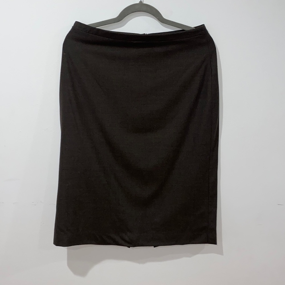 Dark brown midi skirt.